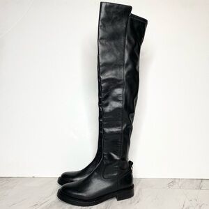 Sam Edelman Narisa Black Leather Over The Knee Boot 6 1/2 M